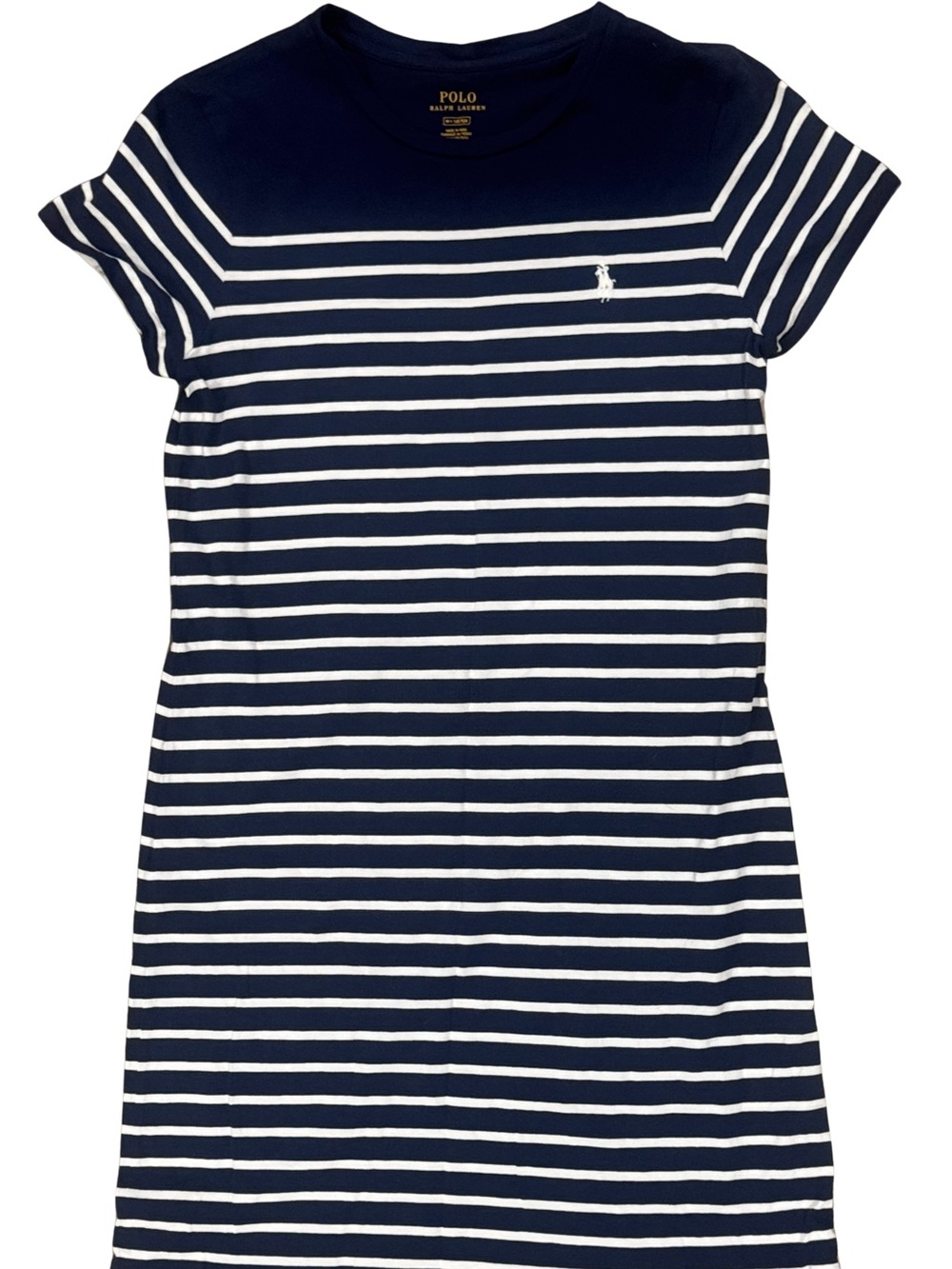Polo by Ralph Lauren Navy & White Striped Tee Dress